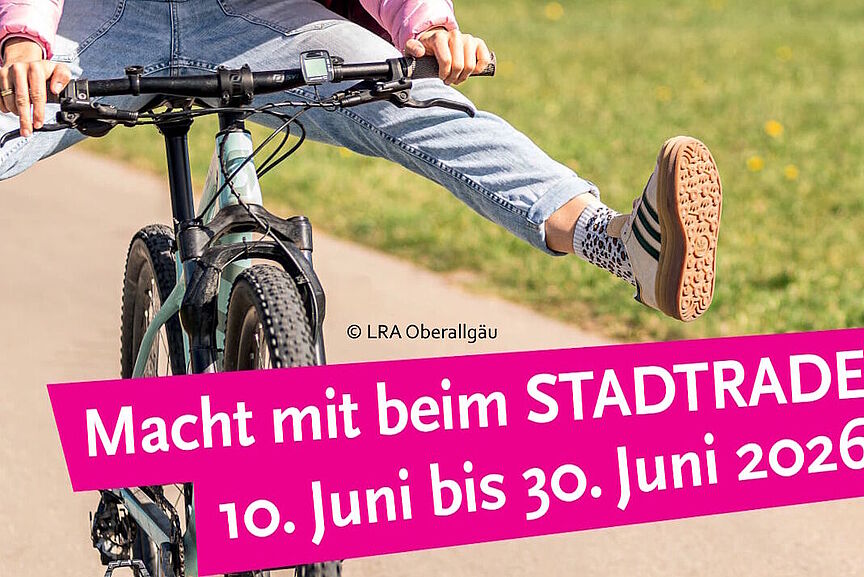 Macht mit beim STADTRADELN! 10. bis 30. Juni 2026 Macht mit beim STADTRADELN! 10. bis 30. Juni 2026