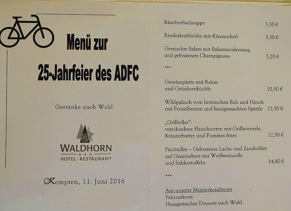 Das waren noch Zeiten- das Jubiläums-Menü 25